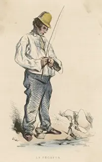 Monnier Prints: Angler, Seine (Monnier)