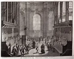 Communion Prints: Anglican Christians celebrating Communion in St Pauls Cathe
