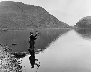 Images Dated 13th September 2011: Angling at Llyn Dinas