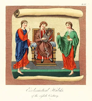 8th Century Prints: Anglo-Saxon ecclesiastical habits, 8th century