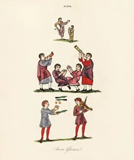 Anglo Saxon Gallery: Anglo-Saxon gleemen performers