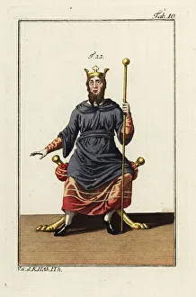 Dark Ages Prints: Anglo-Saxon king onn his throne