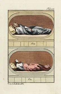 Robert Spallart Prints: Anglo Saxon man in shirt and corpse in shroud
