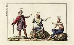Robert Spallart Prints: Anglo Saxon men in tunica and Job in coaxalia