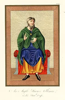 8th Century Prints: Anglo-Saxon nobleman in his state dress, 8th century