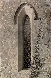 Anglo Collection: Anglo-Saxon window, St Mary's Church, in the village of Temple Guiting, Gloucestershire Date: 1930s