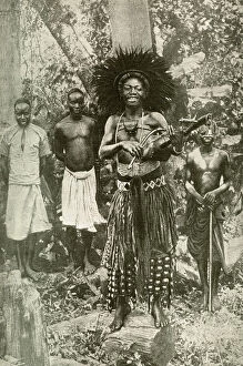 Angoni tribesman performer, Nyasaland, East Africa
