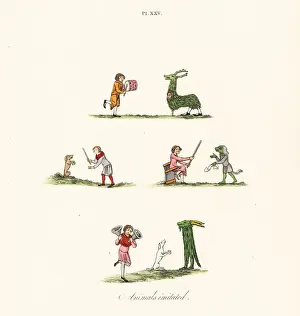 Animal imitators, 14th century