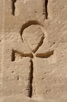 Crux Collection: Ankh or key of life. Relief. Abu Simbel. Egypt