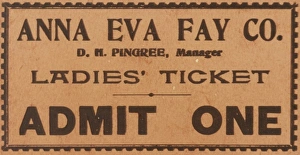 Images Dated 4th July 2012: Anna Eva Fay Ticket