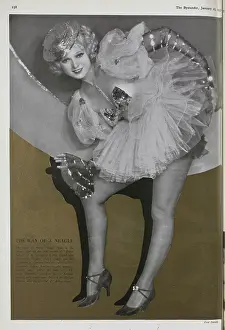 Dame Prints: Anna Neagle, actress, theatrical portrait in sequined dance costume and tights