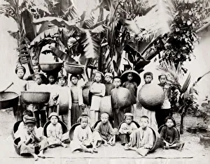 Annamite porters with baskets, French Indochina, Vietnam