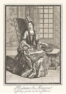 Diversion Prints: Anne de Rohan-Chabot playing solitaire, 1697