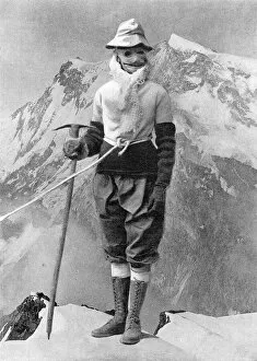 Mountaineering Gallery: Annie Peck masked and dressed for climbing