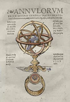 Spherical Collection: Annulorum by Johann Dryander. Colored engraving