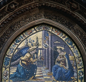 Annunciation. Mosaic. Florence Cathedral. Italy