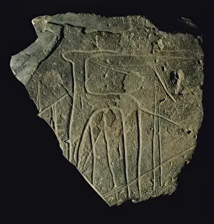 Sahara Prints: Antelope engraved on a stone plaque. Neolithic. National Arc