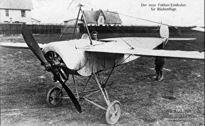 Anthony Fokker in the cockpit of the M5L monoplane