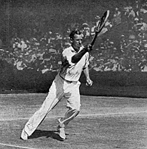 Wimbledon Prints: Anthony Wilding in action at Wimbledon, 1914