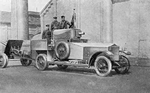 Dunkirk Prints: Anthony Wilding driving armoured car at Dunkirk, 1915