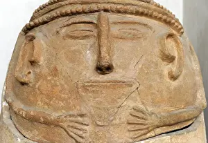 Anthropoid clay coffin. 12th century BC. Detail