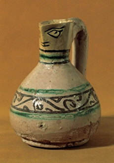 Pitcher Collection: Anthropomorphic jar. 13th-16th centuries. Spain