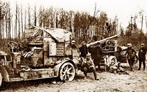 An anti-aircraft gun, probably in France, during WW1
