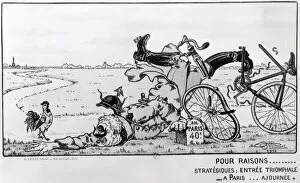 Images Dated 16th November 2011: Anti-German cartoon, on the road to Paris, WW1