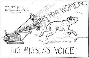 Images Dated 17th May 2016: Anti-Suffrage Cartoon His Missus Voice