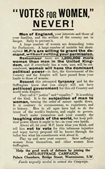 Wide Gallery: Anti-Suffrage Votes for Women Never