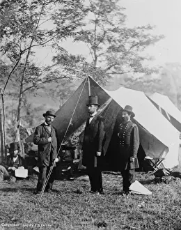 Antietam, Md. Allan Pinkerton, President Lincoln, and Maj. G