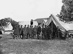 Mcclellan Prints: Antietam, Md. President Lincoln with Gen. George B. McClella