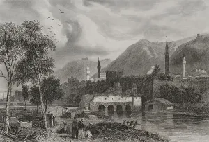 Minarets Prints: Antioch. Engraving by Ransonnette