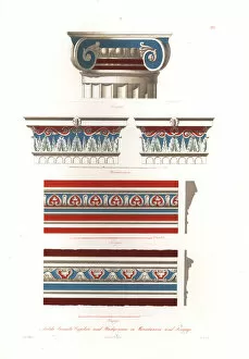 Stucco Gallery: Antique painted capitals and stucco cornices