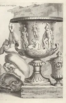 17th Century Prints: Antique vase depicting the sacrifice of Iphigenia