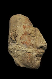 Civilization Collection: Antropomorphic head. Head of the sacrificed. Palenque