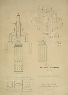 Bridgewater Prints: Anvil and base plate for 80 cwt steam hammer