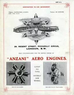 Anzani Gallery: Anzani brochure cover circa 1913