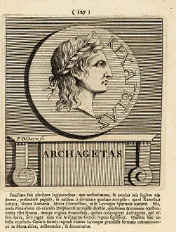 Gods And Heroes Prints: Apollo Archegetes in laurel wreath