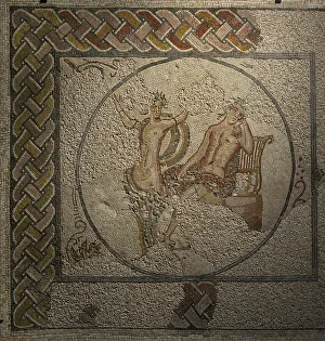 Bark Prints: Apollo and Daphne. Roman mosaic panel. 3rd-4th