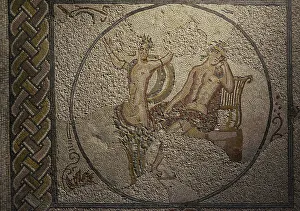 Bark Prints: Apollo and Daphne. Roman mosaic panel. 3rd-4th
