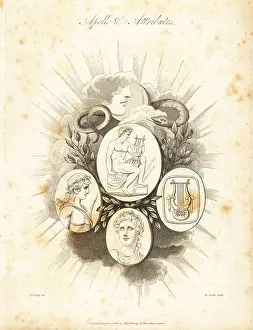 Richard Dagley Prints: Apollo, god of music and dance, and his attributes