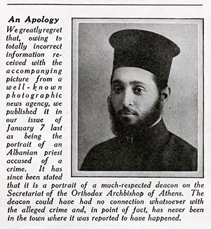 Apology Gallery: Apology to Greek Orthodox priest alleged to have eaten wife
