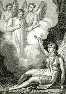 1810s Collection: Apparitions: angels & the ghost of a lover comforts woman