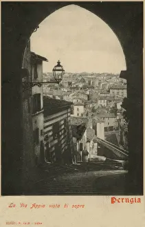 Archway Prints: The Appian Way (Via Appia) at Perugia, Italy - view looking down toward the Aqueduct