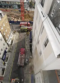 2005 Prints: Appliances in action at a fire, London