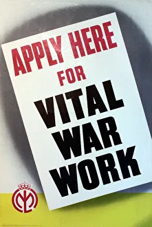 Lowe Prints: Apply Here For War Work, original WW2 poster