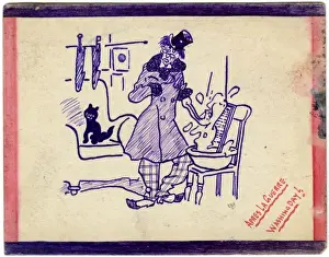 Apres la Guerre no. 4 - postcard drawn by George Ranstead