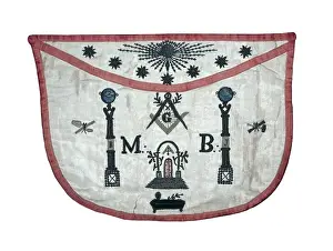 Apron of a Masonic Master. Textiles. FRANCE. ΌE-DE-FRANCE