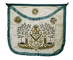 Sects Gallery: Apron of a Masonic Master. Textiles. FRANCE